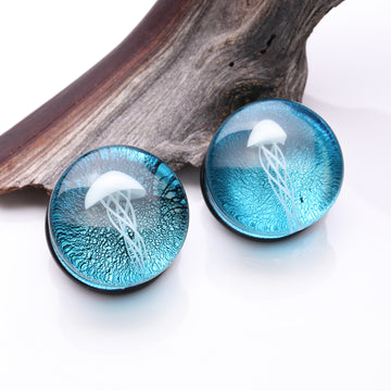Detail View 1 of A Pair of Wicked Jellyfish Double Flared Glass Plug